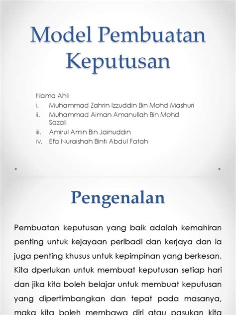 Pembuatan Keputusan