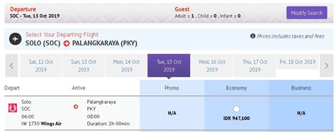 Harga Tiket Pesawat Tujuan Palangkaraya