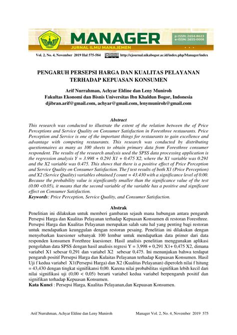 Pengaruh Harga Terhadap Kepuasan Konsumen