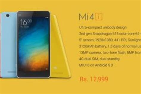 Spesifikasi Mi 4i