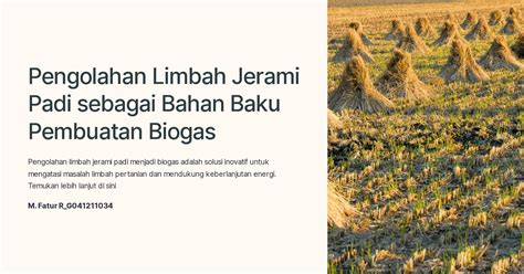 Penggunaan Jerami Padi sebagai Bahan Baku Industri